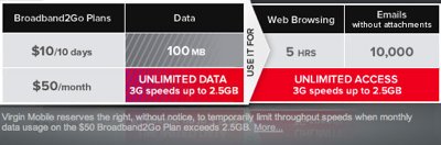 When we learned last week that Virgin Mobile was discontinuing its $40 unlimited Broadband2Go plan, we were promised an update from the company this week.